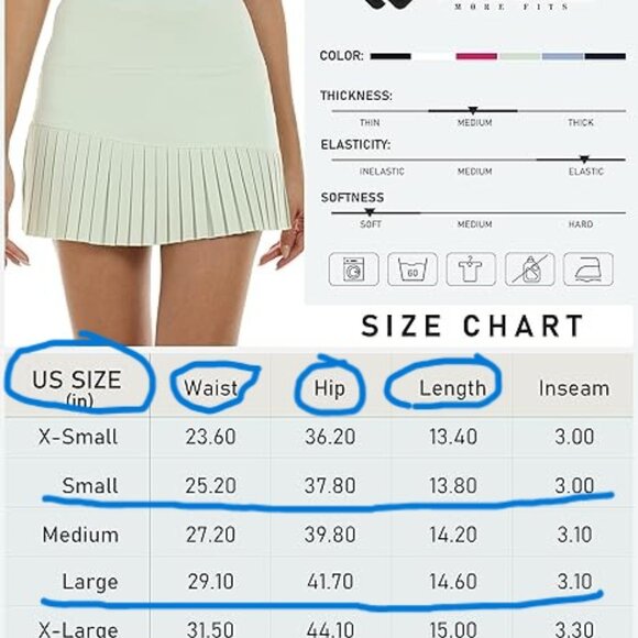 3/$30   Pleated Tennis Skirts for Women with 3 Pockets High Waisted - Picture 12 of 12